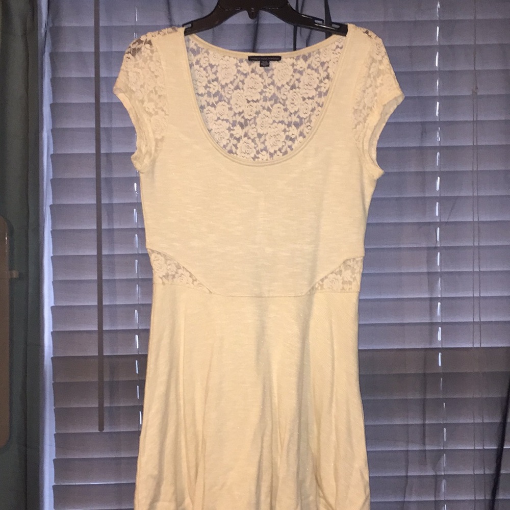 White dress with lace back